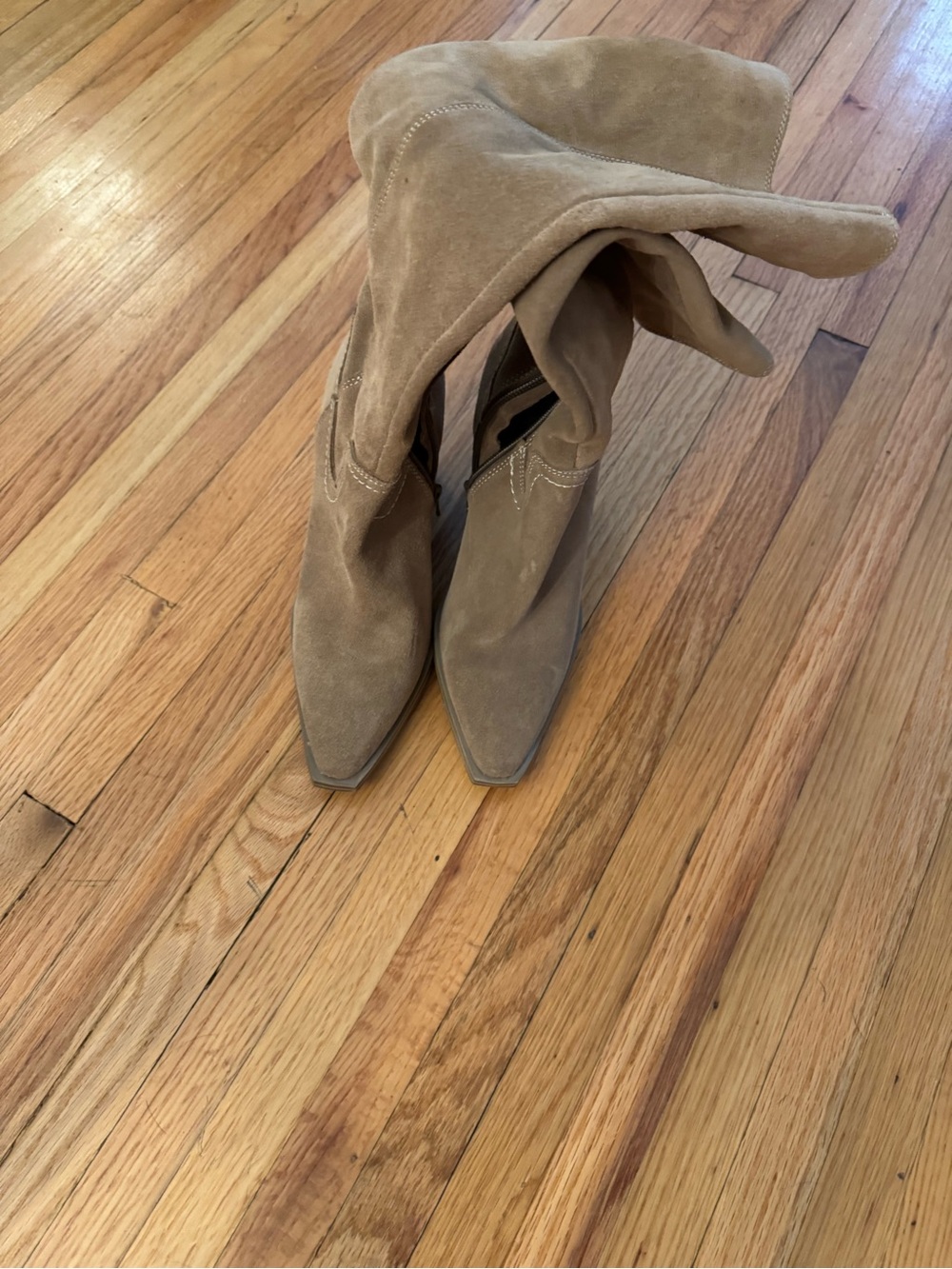 Steve Madden Taupe Suede Pointed Knee-High Boots